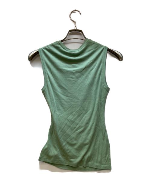 theory（セオリー）theory (セオリー) Soft Rib Vneck Cutout Top グリーン サイズ:Pの古着・服飾アイテム