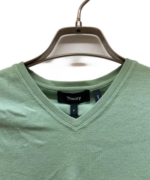 theory（セオリー）theory (セオリー) Soft Rib Vneck Cutout Top グリーン サイズ:Pの古着・服飾アイテム