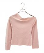 theoryセオリー）の古着「WOOSTER CREPE KNIT ASYMMETRIC LS」｜ピンク