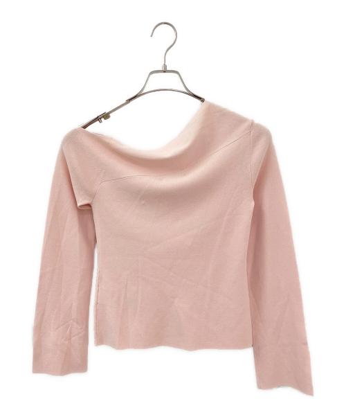 theory（セオリー）theory (セオリー) WOOSTER CREPE KNIT ASYMMETRIC LS ピンク サイズ:Sの古着・服飾アイテム