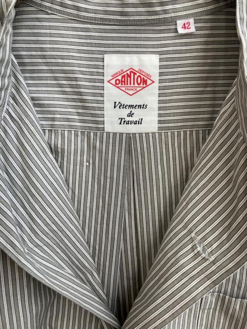 DANTON（ダントン）DANTON (ダントン) BAND COLLAR SHIRT SS ライトグレー サイズ:42の古着・服飾アイテム