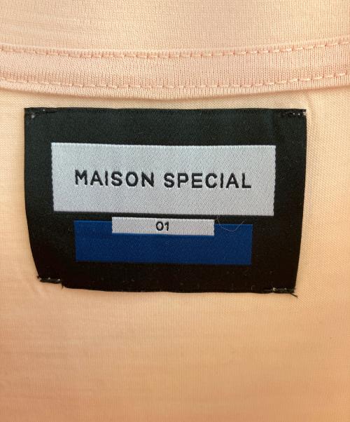 MAISON SPECIAL（メゾンスペシャル）MAISON SPECIAL (メゾンスペシャル) Wool Yarn Prime-Over Short Sleeve Crew Neck T-Shirt ピンク サイズ:SIZE 1の古着・服飾アイテム