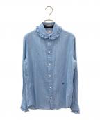 MADISON BLUE×HPSマディソンブルー×-）の古着「ラウンドカラーフリルシャツ」｜インディゴ