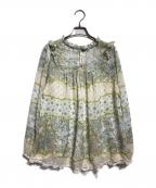 yukiemonユキエモン）の古着「リボンボーダーブラウス/Ribbon-detail striped blouse」｜アイボリー
