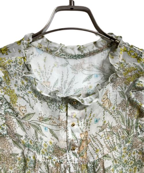 yukiemon（ユキエモン）yukiemon (ユキエモン) リボンボーダーブラウス/Ribbon-detail striped blouse アイボリー サイズ:Mの古着・服飾アイテム