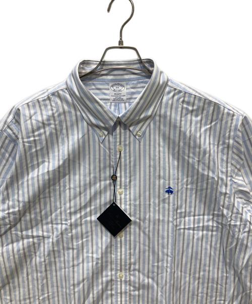 BROOKS BROTHERS（ブルックスブラザーズ）BROOKS BROTHERS (ブルックスブラザーズ) 半袖ストライプシャツ ブルー×ホワイト サイズ:XXL 未使用品の古着・服飾アイテム