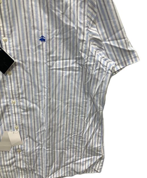 BROOKS BROTHERS（ブルックスブラザーズ）BROOKS BROTHERS (ブルックスブラザーズ) 半袖ストライプシャツ ブルー×ホワイト サイズ:XXL 未使用品の古着・服飾アイテム