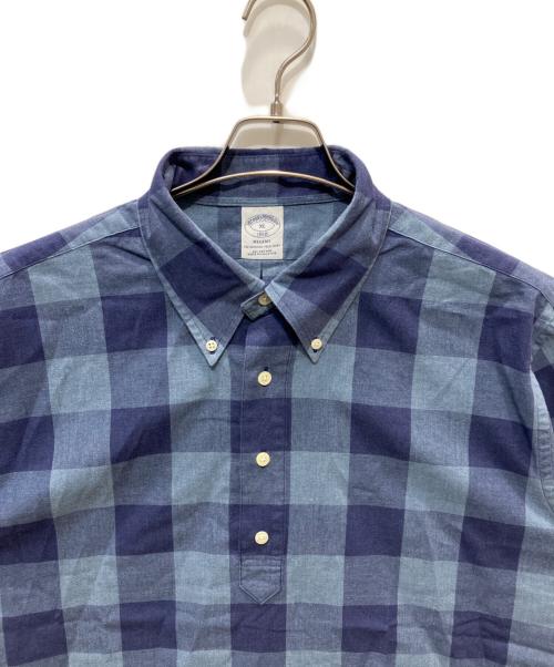 BROOKS BROTHERS（ブルックスブラザーズ）BROOKS BROTHERS (ブルックスブラザーズ) 半袖プルオーバーシャツ ブルー×ネイビー サイズ:XLの古着・服飾アイテム
