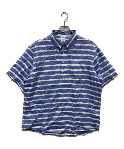 BROOKS BROTHERS（ブルックスブラザーズ）BROOKS BROTHERS (ブルックスブラザーズ) ボーダープルオーバーシャツ ブルー×ホワイト サイズ:XLの古着・服飾アイテム