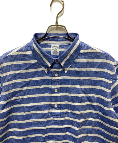 BROOKS BROTHERS（ブルックスブラザーズ）BROOKS BROTHERS (ブルックスブラザーズ) ボーダープルオーバーシャツ ブルー×ホワイト サイズ:XLの古着・服飾アイテム