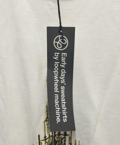 LOOPWHEELER（ループウィラー）LOOPWHEELER (ループウィラー) Wonderwall (ワンダーウォール) プリントTシャツ ホワイト サイズ:LARGE 未使用品の古着・服飾アイテム
