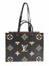 LOUIS VUITTON (ルイ ヴィトン) オンザゴーMM ブラック×ベージュ サイズ:MM：320000円
