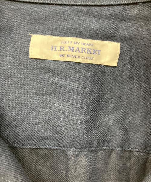 H.R.MARKET（ハリウッドランチマーケッド）H.R.MARKET (ハリウッドランチマーケッド) Hエンブロイダリーコットンリネンオープンカラーシャツ ネイビー サイズ:2の古着・服飾アイテム