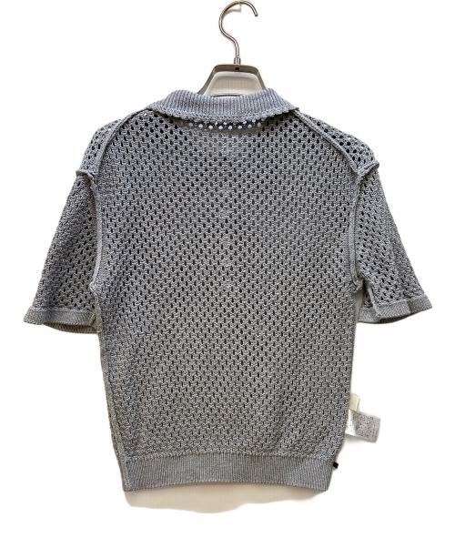 cygne（シーニュ）cygne (シーニュ) ネット編みポロニット グレー サイズ:FREEの古着・服飾アイテム