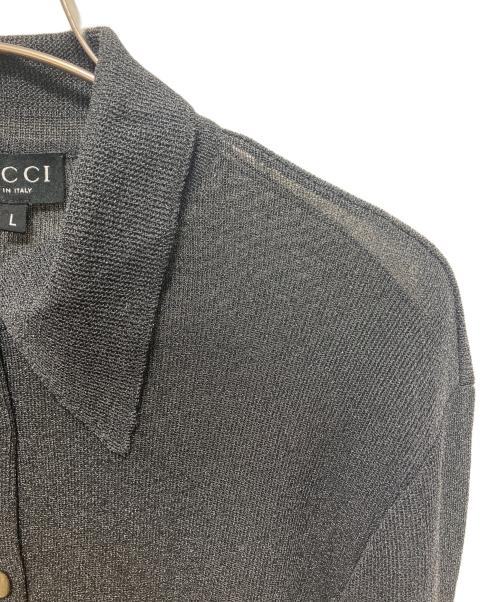GUCCI（グッチ）GUCCI (グッチ) 衿付きシアーカーディガン グレー サイズ:Lの古着・服飾アイテム