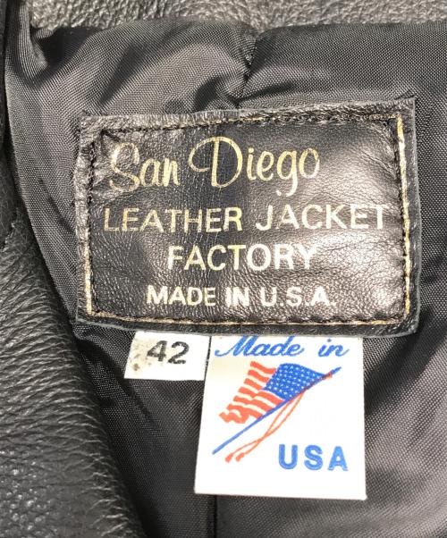SAN DIEGO LEATHER（サンディエゴレザー）SAN DIEGO LEATHER (サンディエゴレザー) レザージャケット ブラック サイズ:42の古着・服飾アイテム