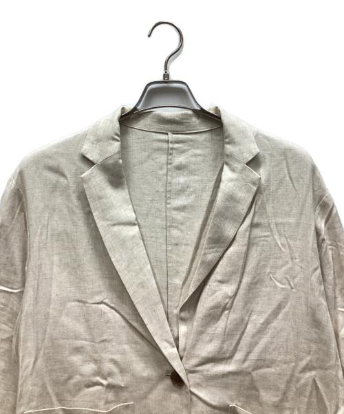 THREE DOTS（スリードッツ）THREE DOTS (スリードッツ) レーヨンリネン ジャケット ベージュ サイズ:XSの古着・服飾アイテム