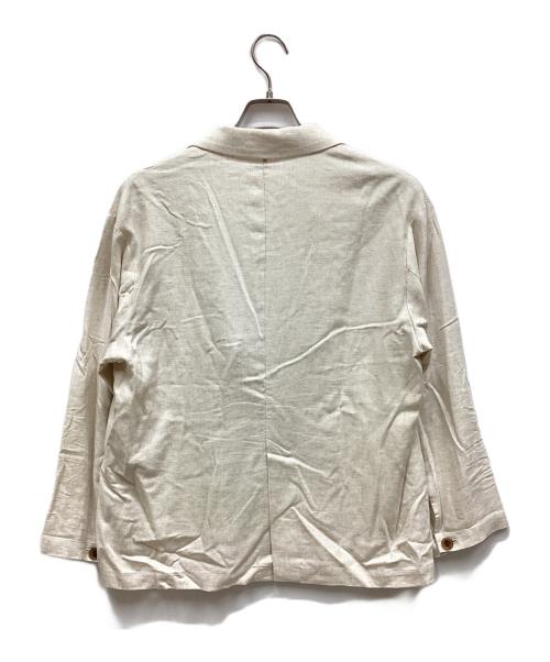 THREE DOTS（スリードッツ）THREE DOTS (スリードッツ) レーヨンリネン ジャケット ベージュ サイズ:XSの古着・服飾アイテム