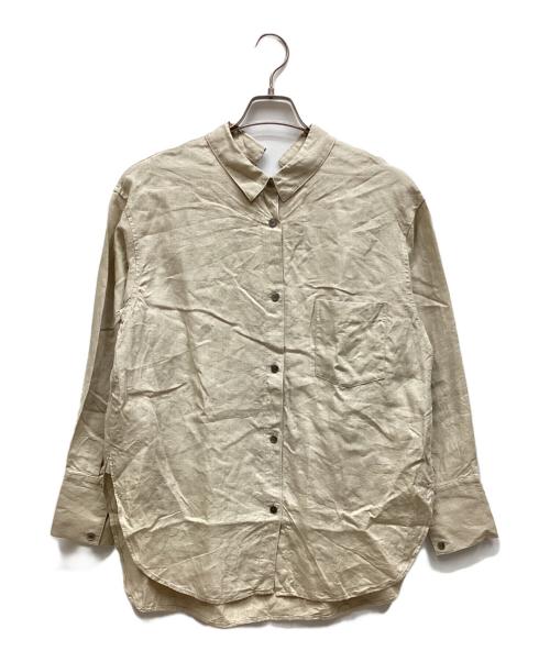 Conte（コンテ）Conte (コンテ) ヘンプ バックスリット ギャザーシャツ ベージュ サイズ:表記なしの古着・服飾アイテム