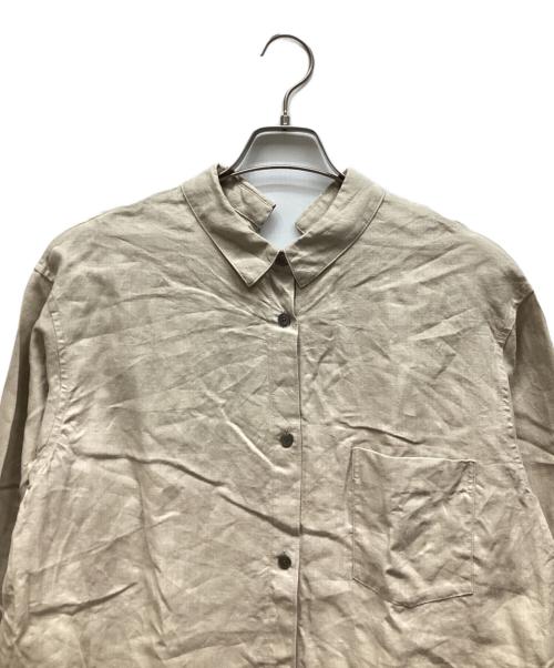 Conte（コンテ）Conte (コンテ) ヘンプ バックスリット ギャザーシャツ ベージュ サイズ:表記なしの古着・服飾アイテム