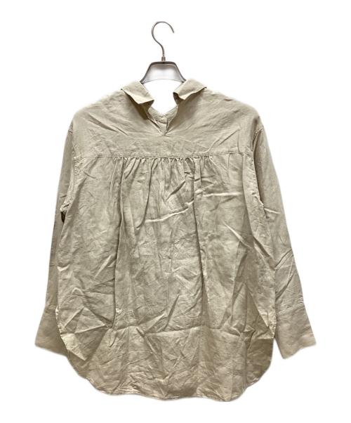 Conte（コンテ）Conte (コンテ) ヘンプ バックスリット ギャザーシャツ ベージュ サイズ:表記なしの古着・服飾アイテム