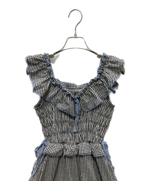 jouetie（ジュエティ）jouetie (ジュエティ) ノースリチェックフリルロングワンピース ブラック サイズ:Mの古着・服飾アイテム