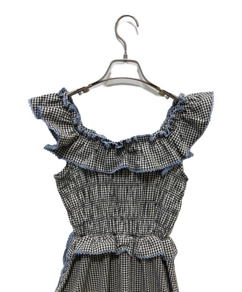 jouetie（ジュエティ）jouetie (ジュエティ) ノースリチェックフリルロングワンピース ブラック サイズ:Mの古着・服飾アイテム
