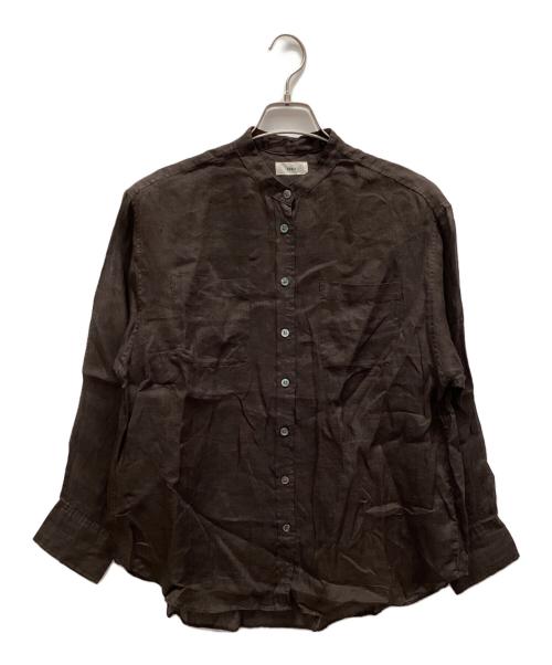 IENA（イエナ）IENA (イエナ) ラミーバンドカラーシャツ ブラウン サイズ:38の古着・服飾アイテム