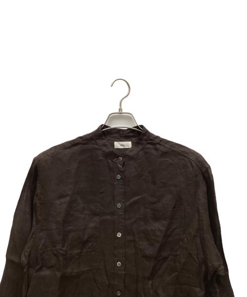 IENA（イエナ）IENA (イエナ) ラミーバンドカラーシャツ ブラウン サイズ:38の古着・服飾アイテム