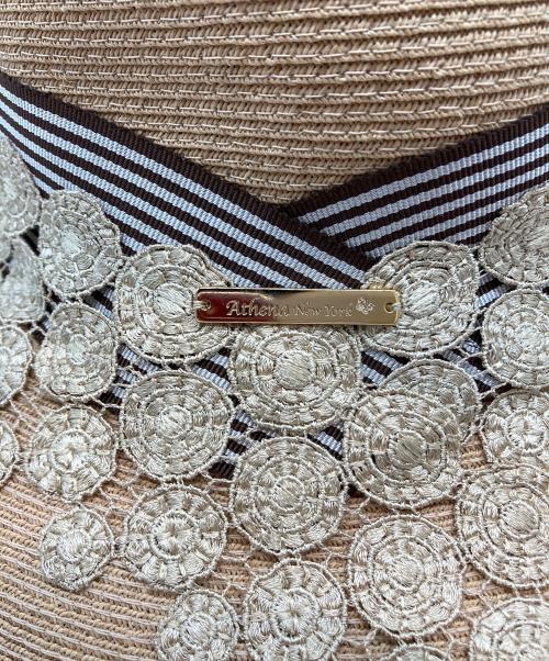 Athena NEW YORK（アシーナニューヨーク）Athena New York (アシーナニューヨーク) Scarlett Lace Hat ナチュラル シャンパーニュベージュの古着・服飾アイテム