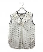 DEPAREILLEデパリエ）の古着「DOT ORGANDY SLEEVELESS BLOUSE」｜ホワイト