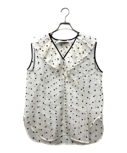 DEPAREILLE（デパリエ）DEPAREILLE (デパリエ) DOT ORGANDY SLEEVELESS BLOUSE ホワイト サイズ:SIZE 38の古着・服飾アイテム