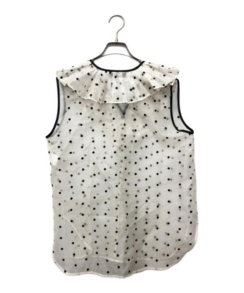 DEPAREILLE（デパリエ）DEPAREILLE (デパリエ) DOT ORGANDY SLEEVELESS BLOUSE ホワイト サイズ:SIZE 38の古着・服飾アイテム