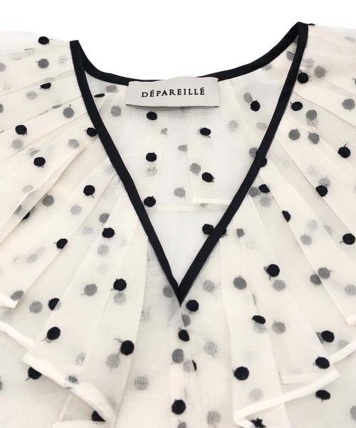 DEPAREILLE（デパリエ）DEPAREILLE (デパリエ) DOT ORGANDY SLEEVELESS BLOUSE ホワイト サイズ:SIZE 38の古着・服飾アイテム