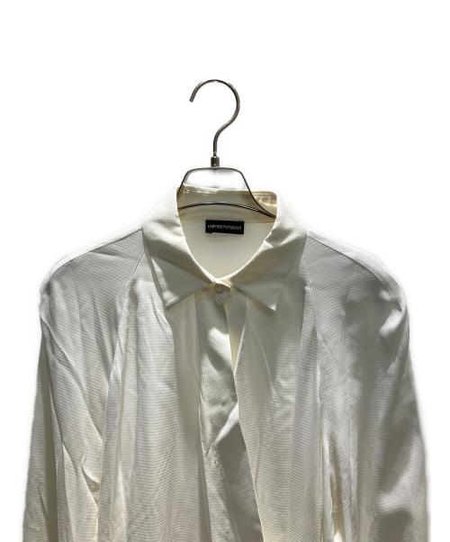 EMPORIO ARMANI（エンポリオ アルマーニ）EMPORIO ARMANI (エンポリオ アルマーニ) ラップブラウス 長袖ブラウス ホワイト サイズ:44の古着・服飾アイテム