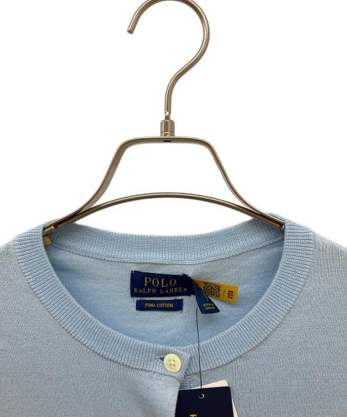 POLO RALPH LAUREN（ポロ・ラルフローレン）POLO RALPH LAUREN (ポロ・ラルフローレン) 半袖カーディガン スカイブルー サイズ:S 未使用品の古着・服飾アイテム