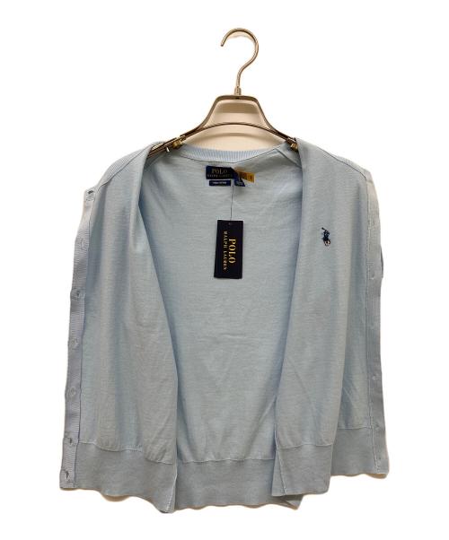 POLO RALPH LAUREN（ポロ・ラルフローレン）POLO RALPH LAUREN (ポロ・ラルフローレン) 半袖カーディガン スカイブルー サイズ:S 未使用品の古着・服飾アイテム
