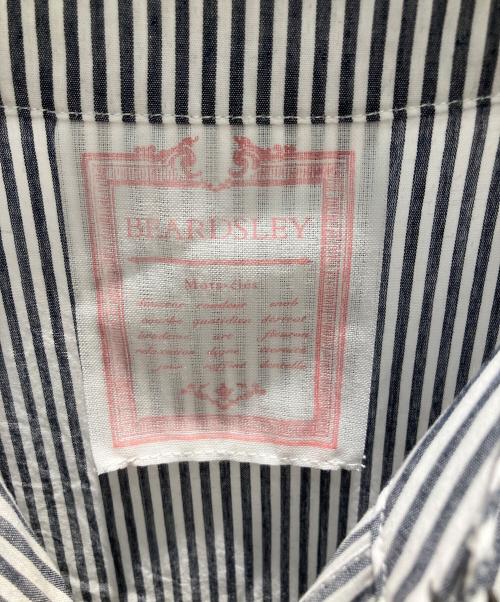 BEARDSLEY（ビアズリー）BEARDSLEY (ビアズリー) 先染めギャザーワンピース ホワイト×ネイビー サイズ:1の古着・服飾アイテム