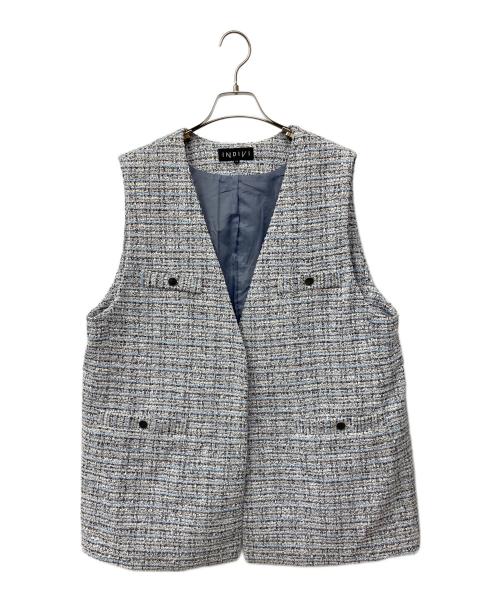 INDIVI（インディヴィ）INDIVI (インディヴィ) ツイードジレ ブルー サイズ:15の古着・服飾アイテム