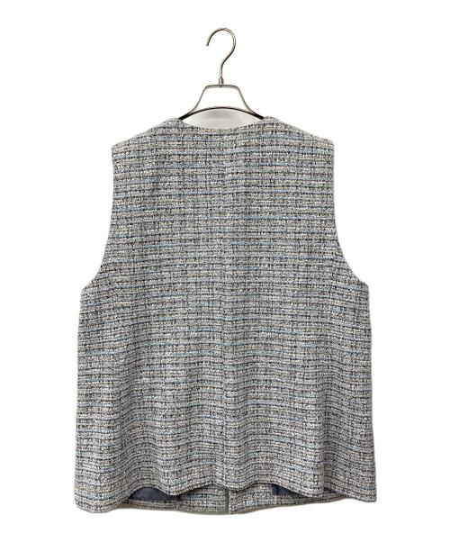 INDIVI（インディヴィ）INDIVI (インディヴィ) ツイードジレ ブルー サイズ:15の古着・服飾アイテム