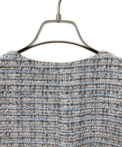 INDIVI（インディヴィ）INDIVI (インディヴィ) ツイードジレ ブルー サイズ:15の古着・服飾アイテム