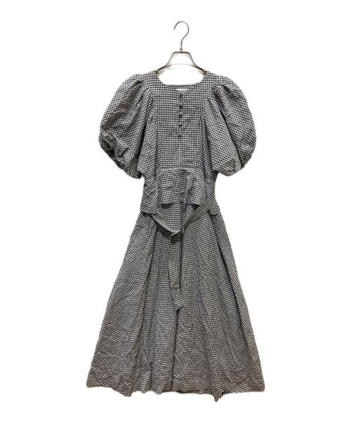 HER LIP TO（ハーリップトゥ）Her lip to (ハーリップトゥ) Portofino Belted Check Dress ブラック×ホワイト サイズ:Mの古着・服飾アイテム