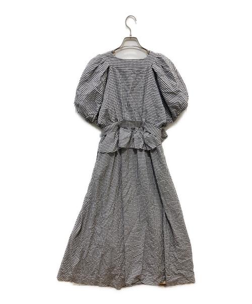 HER LIP TO（ハーリップトゥ）Her lip to (ハーリップトゥ) Portofino Belted Check Dress ブラック×ホワイト サイズ:Mの古着・服飾アイテム