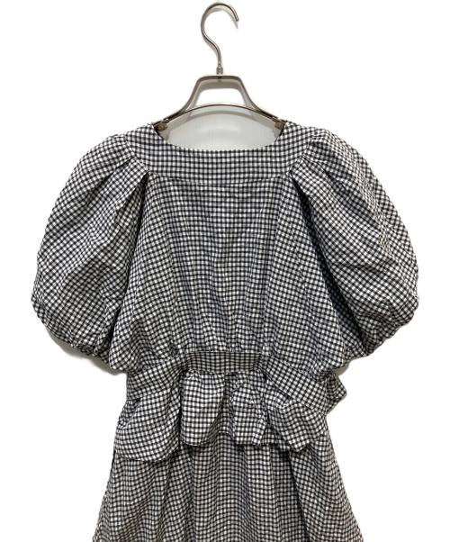 HER LIP TO（ハーリップトゥ）Her lip to (ハーリップトゥ) Portofino Belted Check Dress ブラック×ホワイト サイズ:Mの古着・服飾アイテム