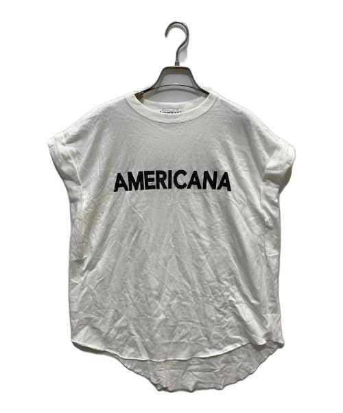 Americana（アメリカーナ）Americana (アメリカーナ) ロゴプリント半袖カトソー ホワイト サイズ:FREEの古着・服飾アイテム