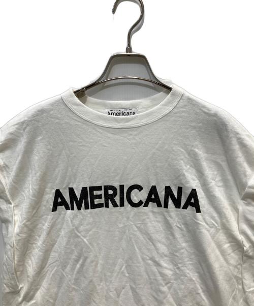 Americana（アメリカーナ）Americana (アメリカーナ) ロゴプリント半袖カトソー ホワイト サイズ:FREEの古着・服飾アイテム