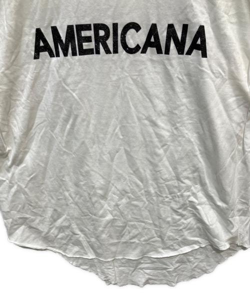 Americana（アメリカーナ）Americana (アメリカーナ) ロゴプリント半袖カトソー ホワイト サイズ:FREEの古着・服飾アイテム