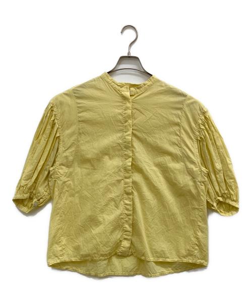 homspun（ホームスパン）homspun (ホームスパン) 無地パフスリーブブラウス イエロー サイズ:Sの古着・服飾アイテム