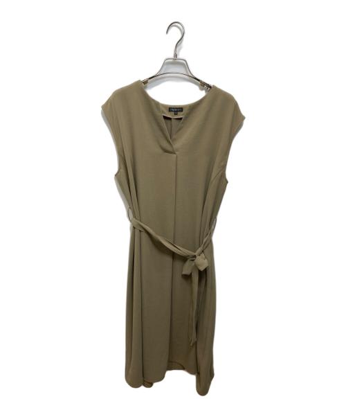 INDIVI（インディヴィ）INDIVI (インディヴィ) ジレ風デザインワンピース ブラウン サイズ:13の古着・服飾アイテム