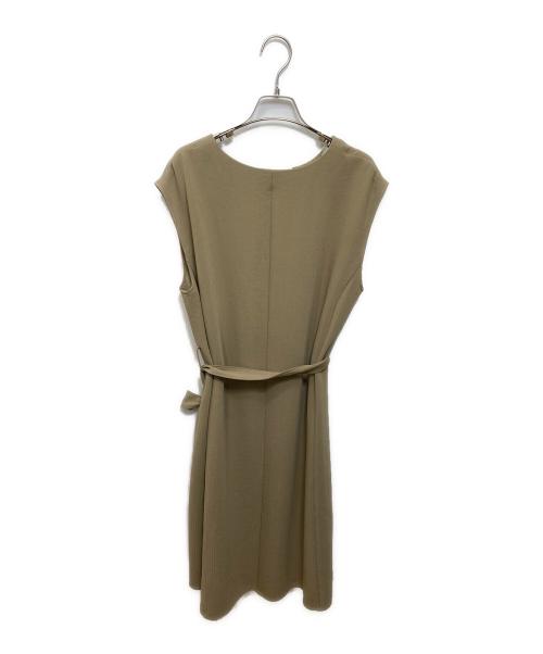 INDIVI（インディヴィ）INDIVI (インディヴィ) ジレ風デザインワンピース ブラウン サイズ:13の古着・服飾アイテム
